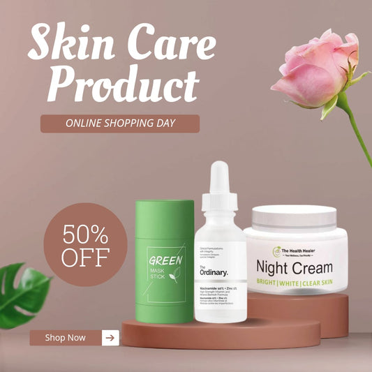 Skin Care Deal: The Ordinary Niacinamide, The health Healer Night Cream & Green Face Mask